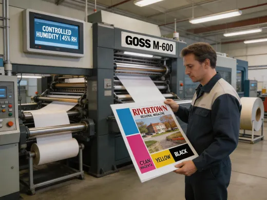 Semi-commercial regional magazine print